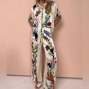 Silky, oversized button down blouse